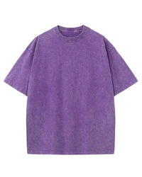 OVERSIZE ACID WASH T-SHIRT - PURPLE