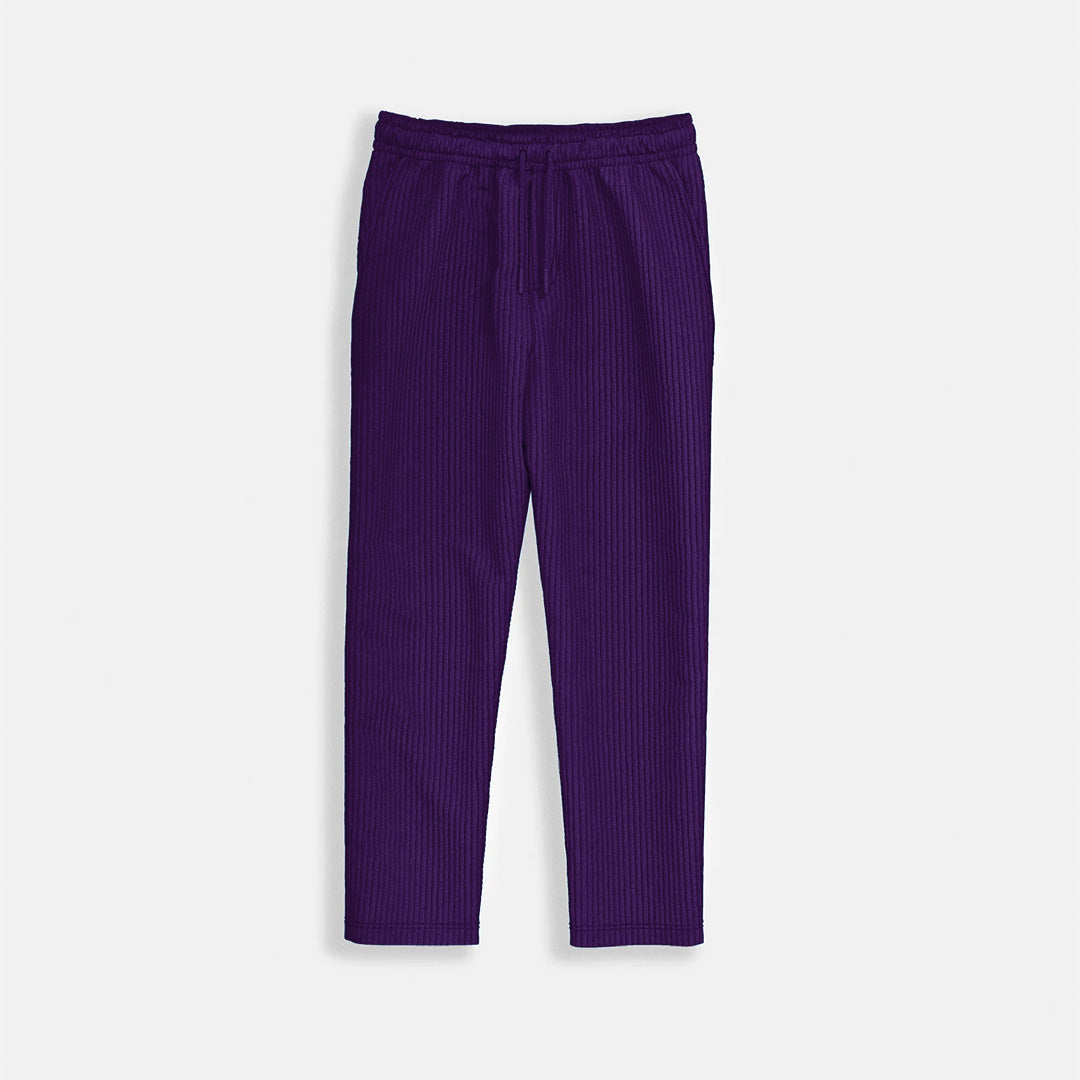 LOOSE FIT RIBBED PANTS - PURPLE