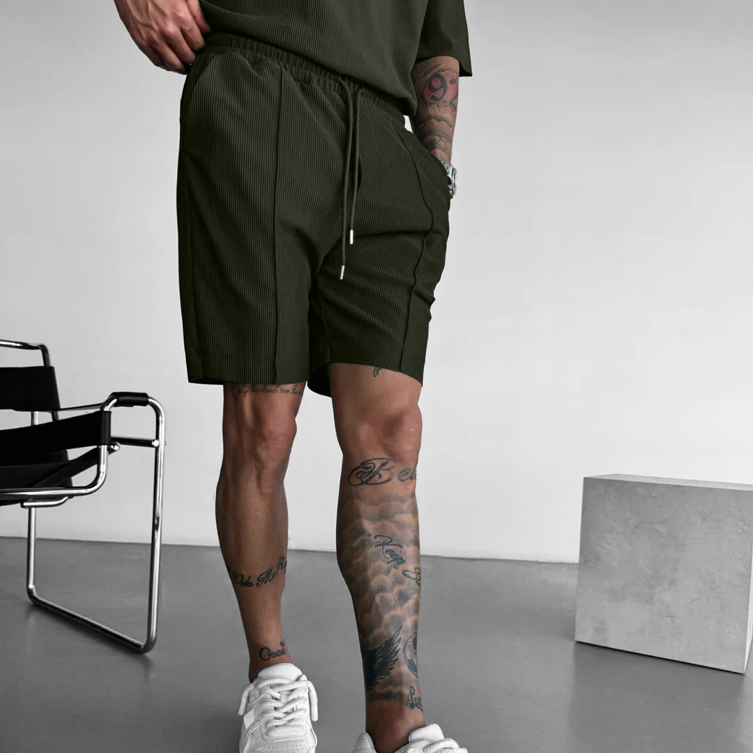 zapped ribbed textured short