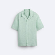 RELAXED FIT BOWLING LINEN SHIRT - SEA GREEN