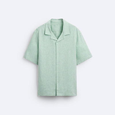 CLASSIC BOWLING LINEN SHIRT - SEA GREEN