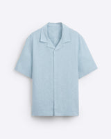 CLASSIC BOWLING LINEN SHIRT - BLUE