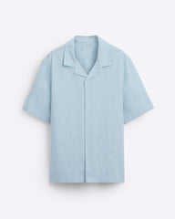 CLASSIC BOWLING LINEN SHIRT - BLUE