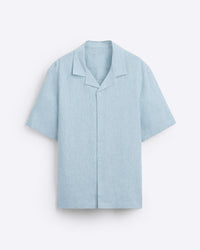CLASSIC BOWLING LINEN SHIRT - BLUE