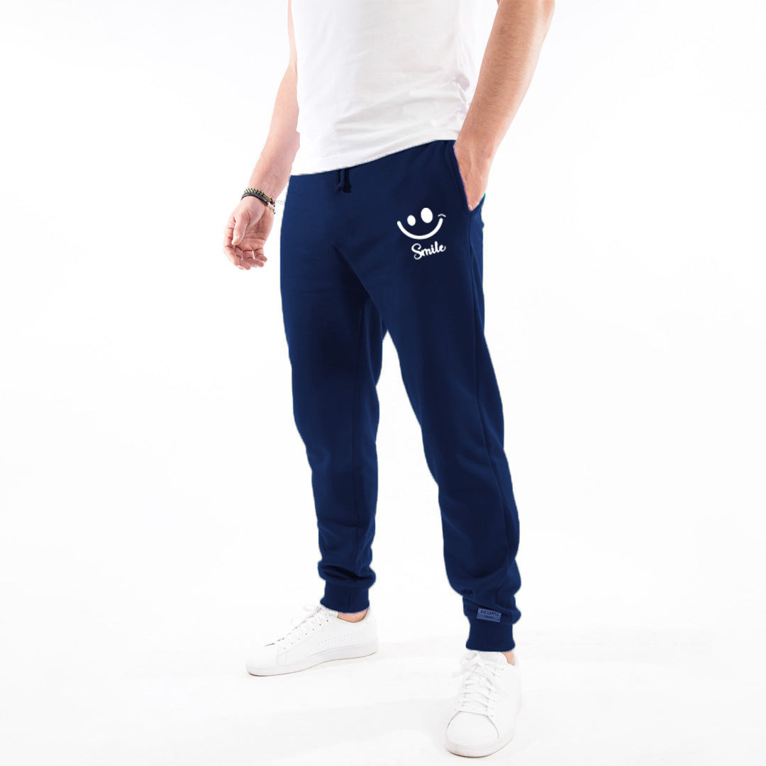 Smile Mens Terry Cotton Trousers- Navy