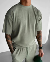 OVERSIZE RIBBED T-SHIRT - TEA GREEN