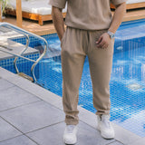 LOOSE FIT RIBBED PANTS - TAN