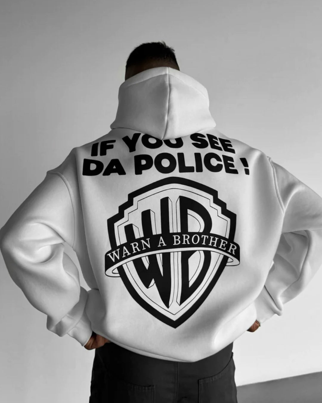 WB DROP SHOULDER HOODIE - WHITE