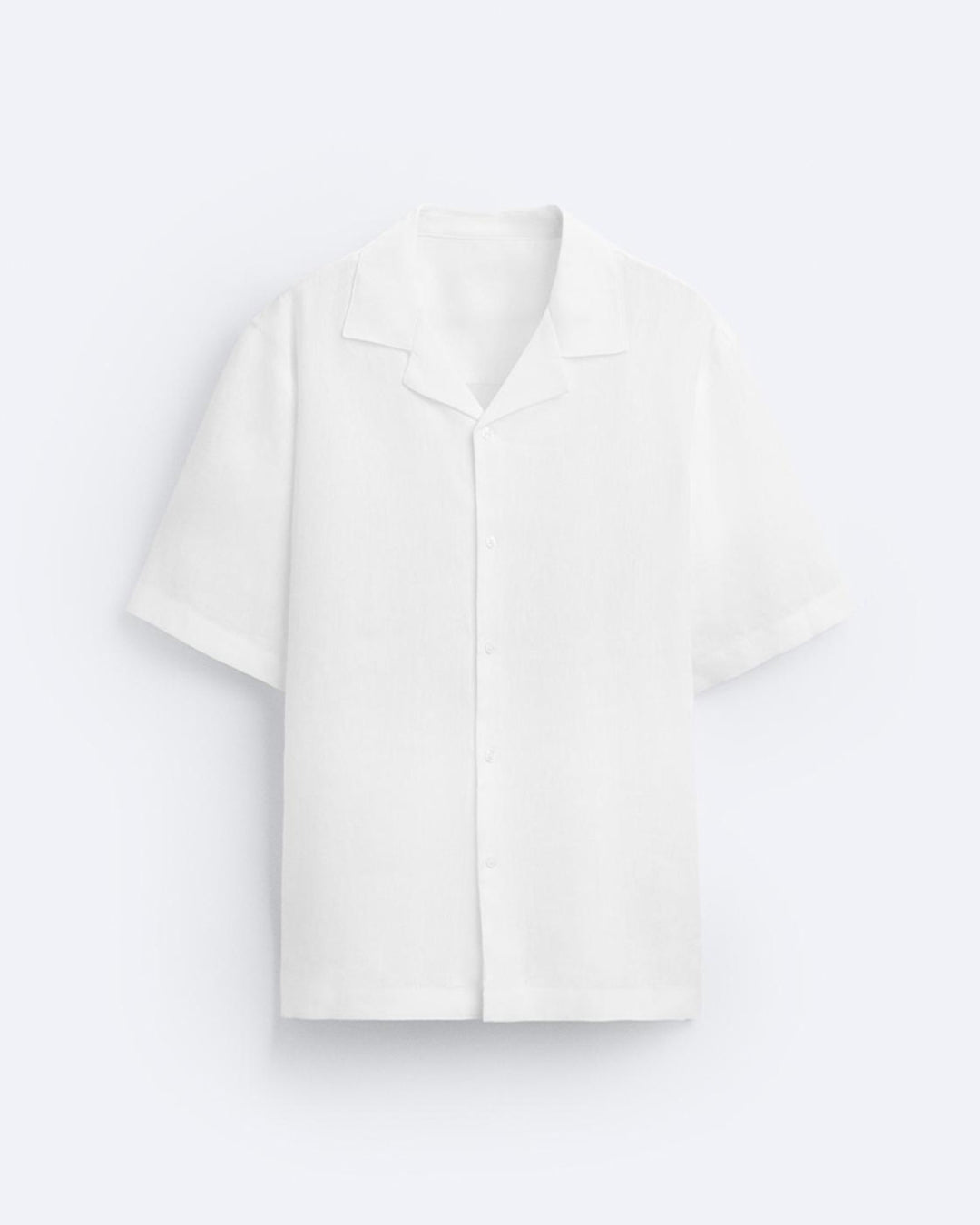 CLASSIC BOWLING LINEN SHIRT - WHITE