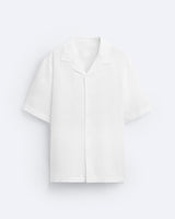CLASSIC BOWLING LINEN SHIRT - WHITE