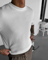OVERSIZE RIBBED T-SHIRT - WHITE
