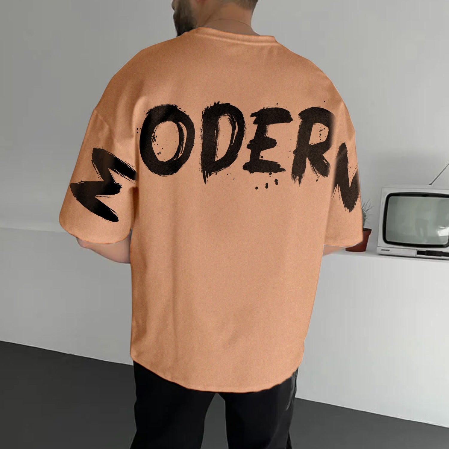 Modern Oversize Vintage T-Shirt - Peach