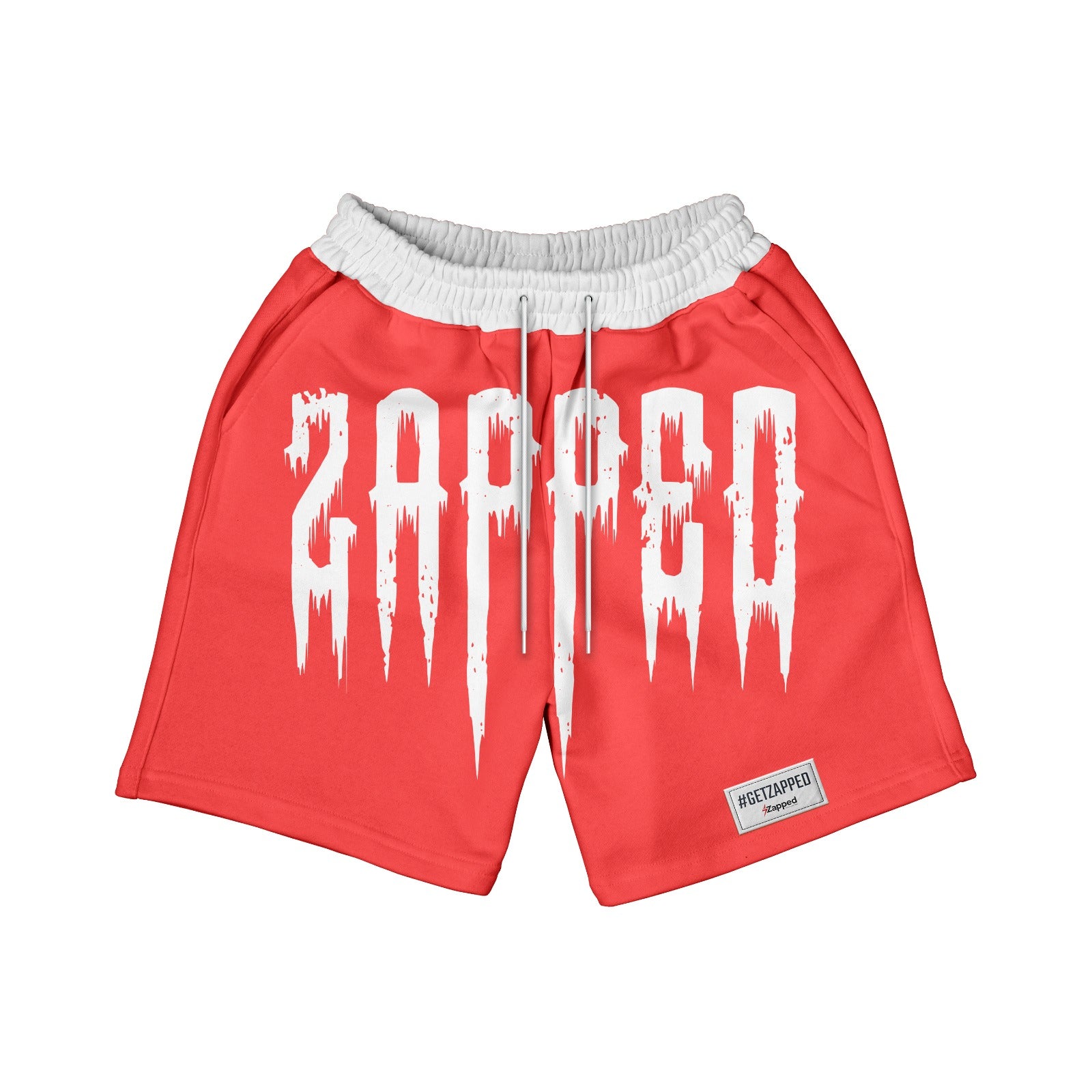 Zapped Red Cotton Shorts