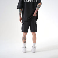 Zapped Oversize T-Shirt & Cargo Short Set - Black