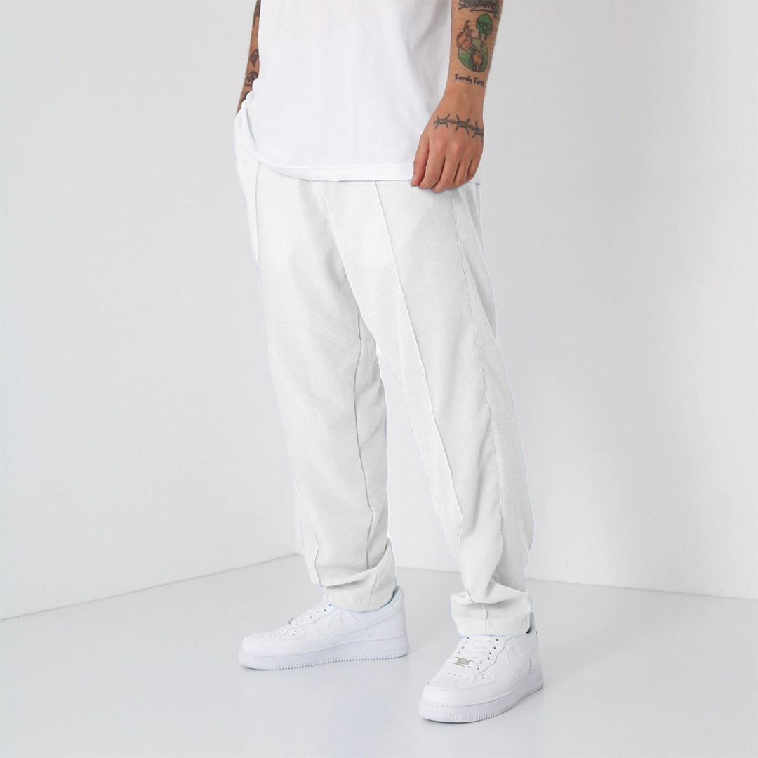 Loose Fit Linen Pant - White