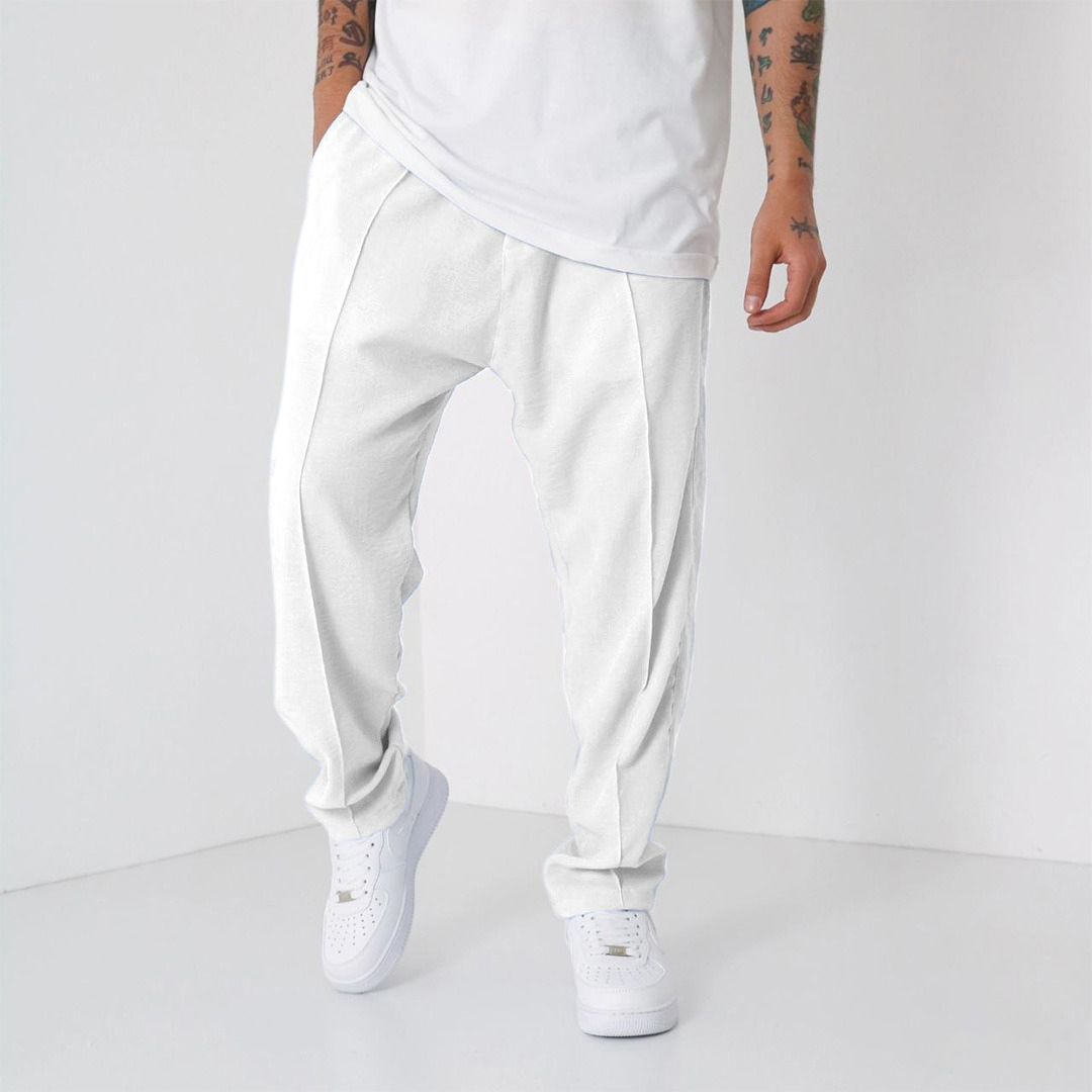 Loose Fit Linen Pant - White