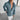 OVERSIZE RIBBED FULL SLEEVES SHIRT - BLUE