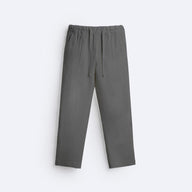 LINEN JOGGER TROUSERS - GRAY