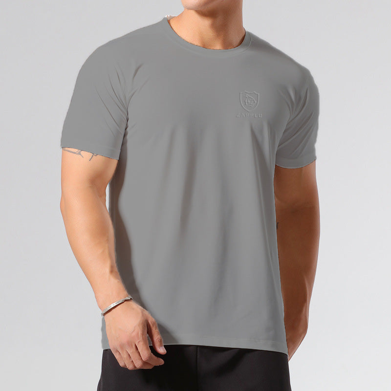Men's Mesh Panel Tee T-Shirt- Grey