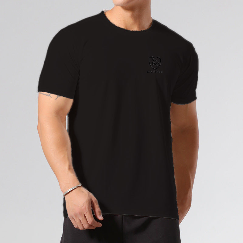 Men's Mesh Panel Tee T-Shirt- Black