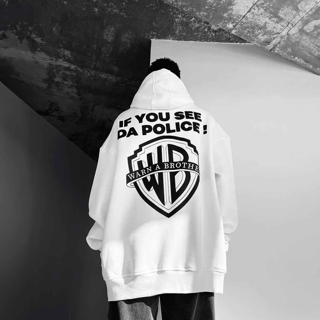 WB DROP SHOULDER HOODIE - WHITE