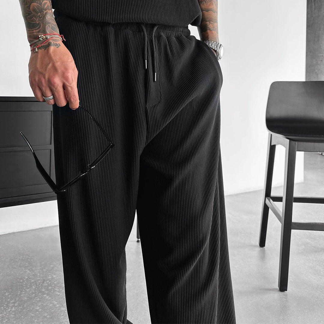 Zapped Loose Fit Cord Pant - Black