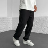 LOOSE FIT RIBBED PANTS - BLACK