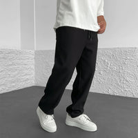 LOOSE FIT RIBBED PANTS - BLACK