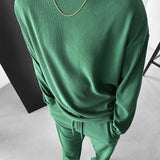 Zapped Oversized Full sleeve  O Neck T-Shirt & Trouser Set - Green