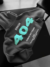 ERROR 404 DROP SHOULDER HOODIE - GRAY