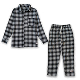 Loose Fit Plaid Long Sleeve Shirt & Trouser Set