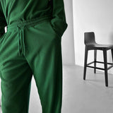 LOOSE FIT RIBBED PANTS - GREEN