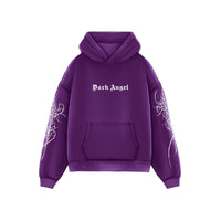 Oversize Dark Angel Hoodie - Purple