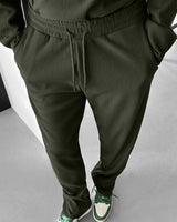 LOOSE FIT RIBBED TROUSER - RAIN FOREST