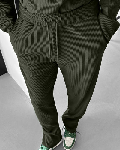 LOOSE FIT RIBBED TROUSER - RAIN FOREST