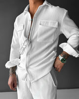 OVERSIZE POCKET CORD SHIRT - WHITE