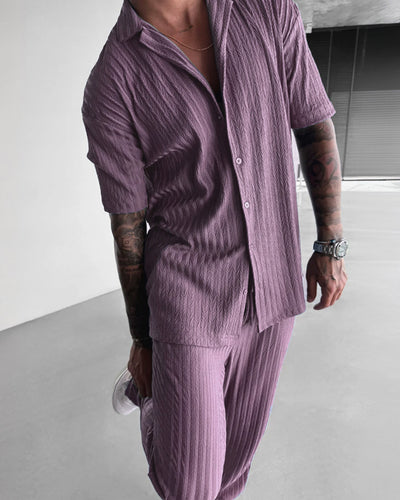 Oversize Structured Shirt & Trouser Set - Lavender
