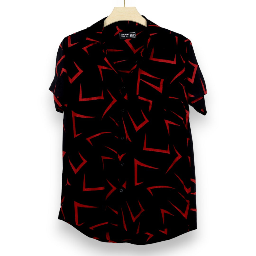 Red & Black Men's All-Over Print Shirt