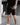 LOOSE FIT TEXTURED SEAM SHORTS - BLACK