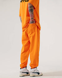 ZAPPED COTTON JOGGER PANTS - ORANGE