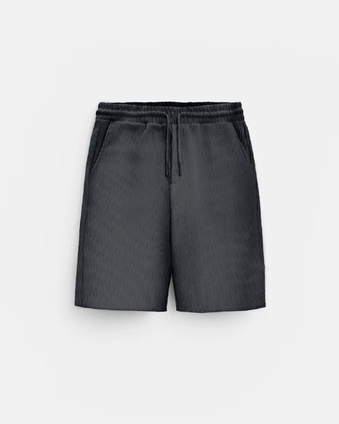 LOOSE FIT RIBBED SHORTS - ANTHRACITE GREY