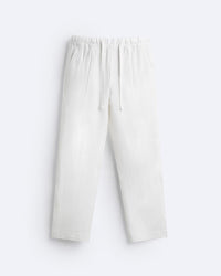 RELAXED LINEN DRAWSTRING TROUSER - WHITE