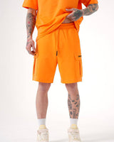 ZAPPED COTTON CARGO SHORTS - ORANGE