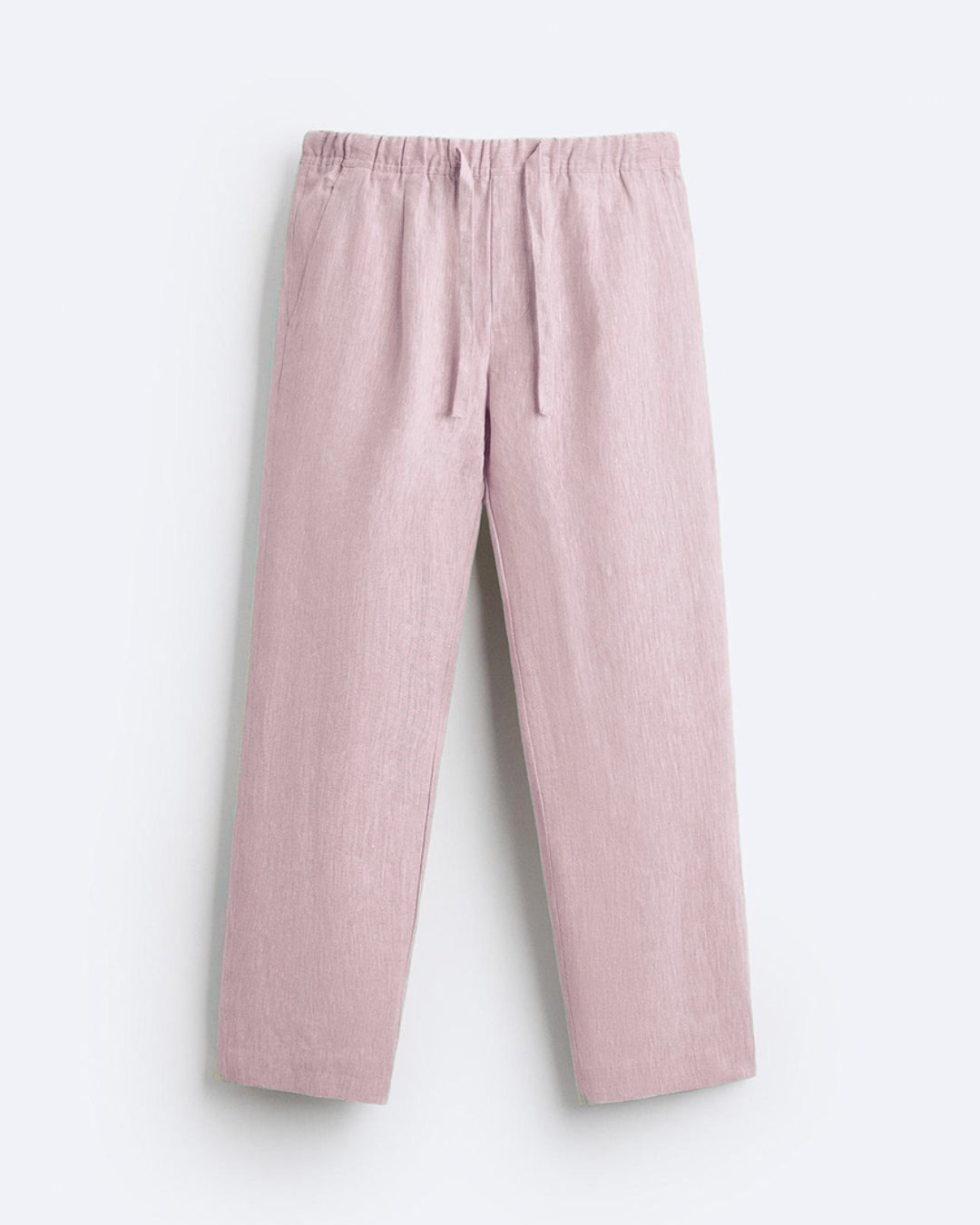 RELAXED LINEN DRAWSTRING TROUSER - PEACH
