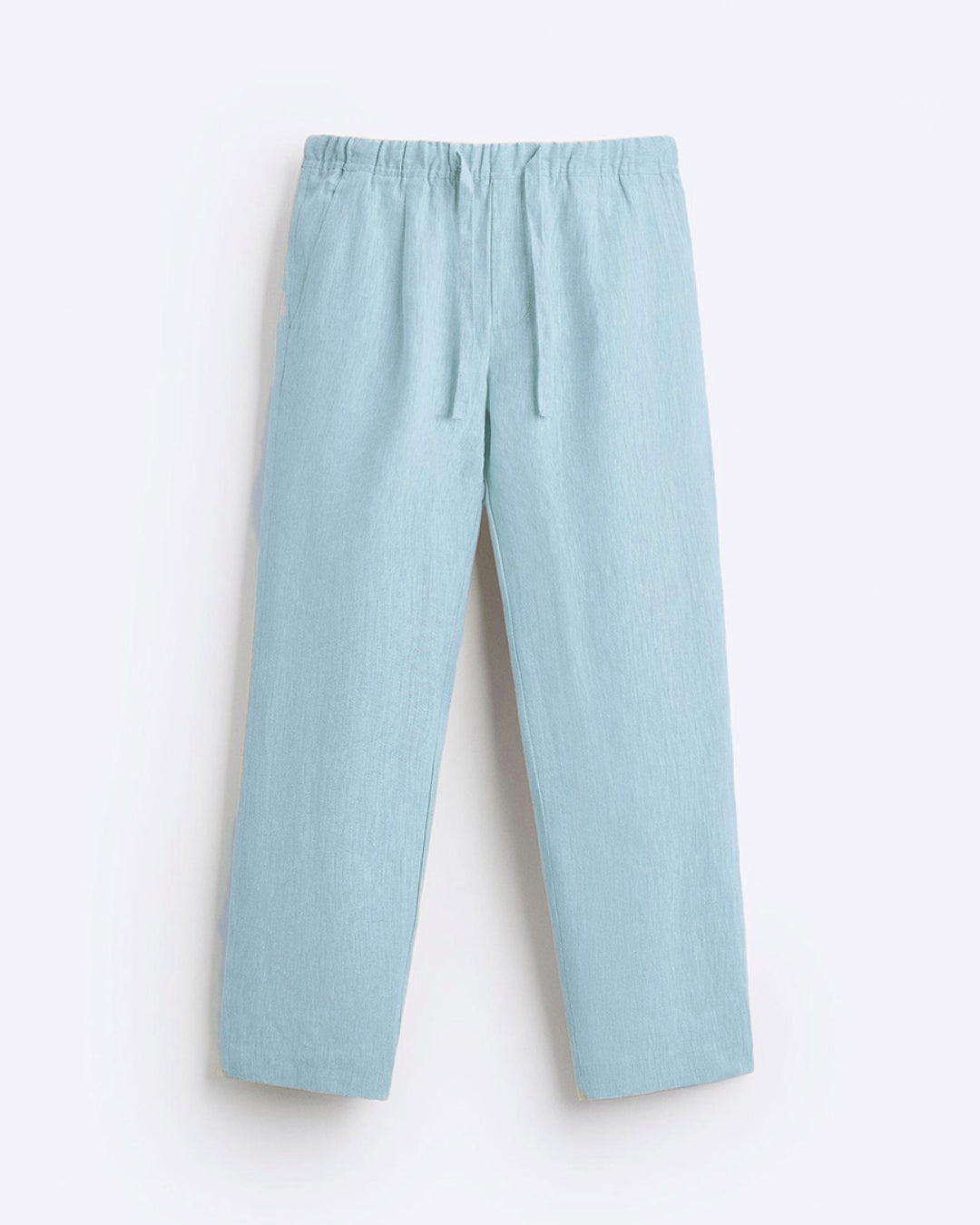 RELAXED LINEN DRAWSTRING TROUSER - BLUE