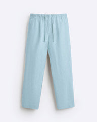RELAXED LINEN DRAWSTRING TROUSER - BLUE