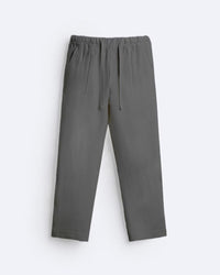 RELAXED LINEN DRAWSTRING TROUSER - GRAY