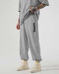 ZAPPED COTTON JOGGER PANTS - GRAY
