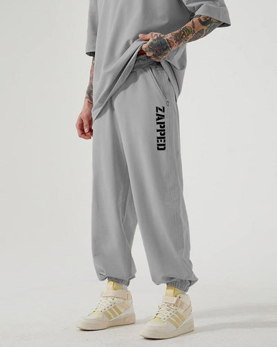 ZAPPED COTTON JOGGER PANTS - GRAY