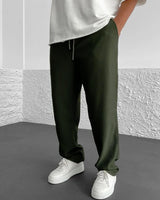 LOOSE FIT RIBBED TROUSER - ARMY GREEN